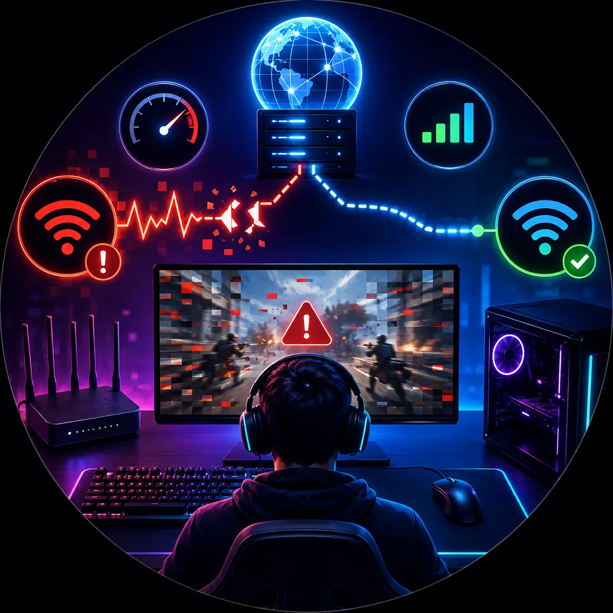 رفع پینگ بالا و Packet Loss در بازی‌های آنلاین و بهبود پایداری اتصال اینترنت