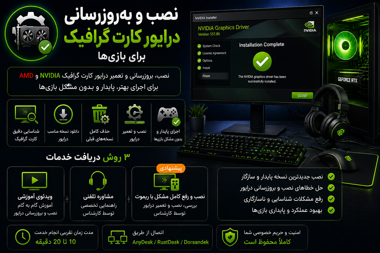 نصب و به‌روزرسانی درایور کارت گرافیک برای اجرای بازی‌ها
